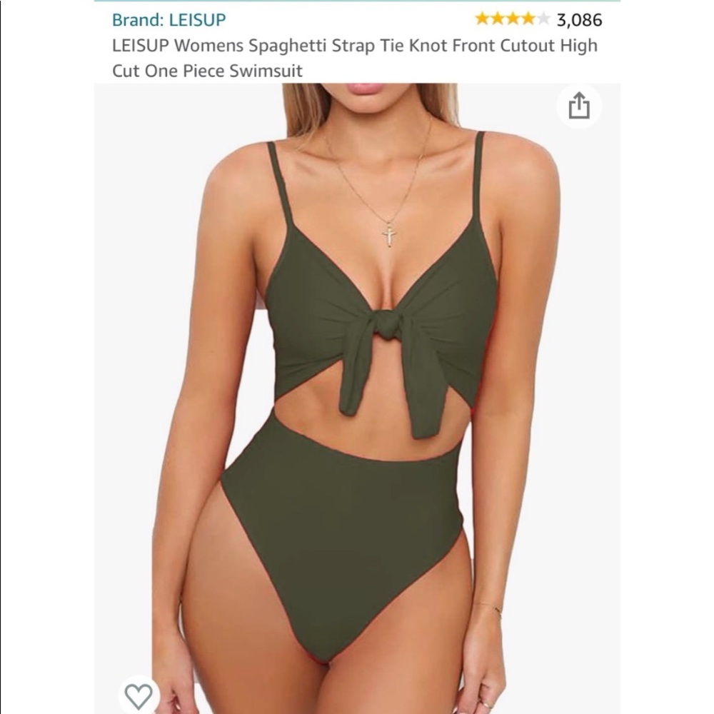 One Piece Olive Green Bathing Suit